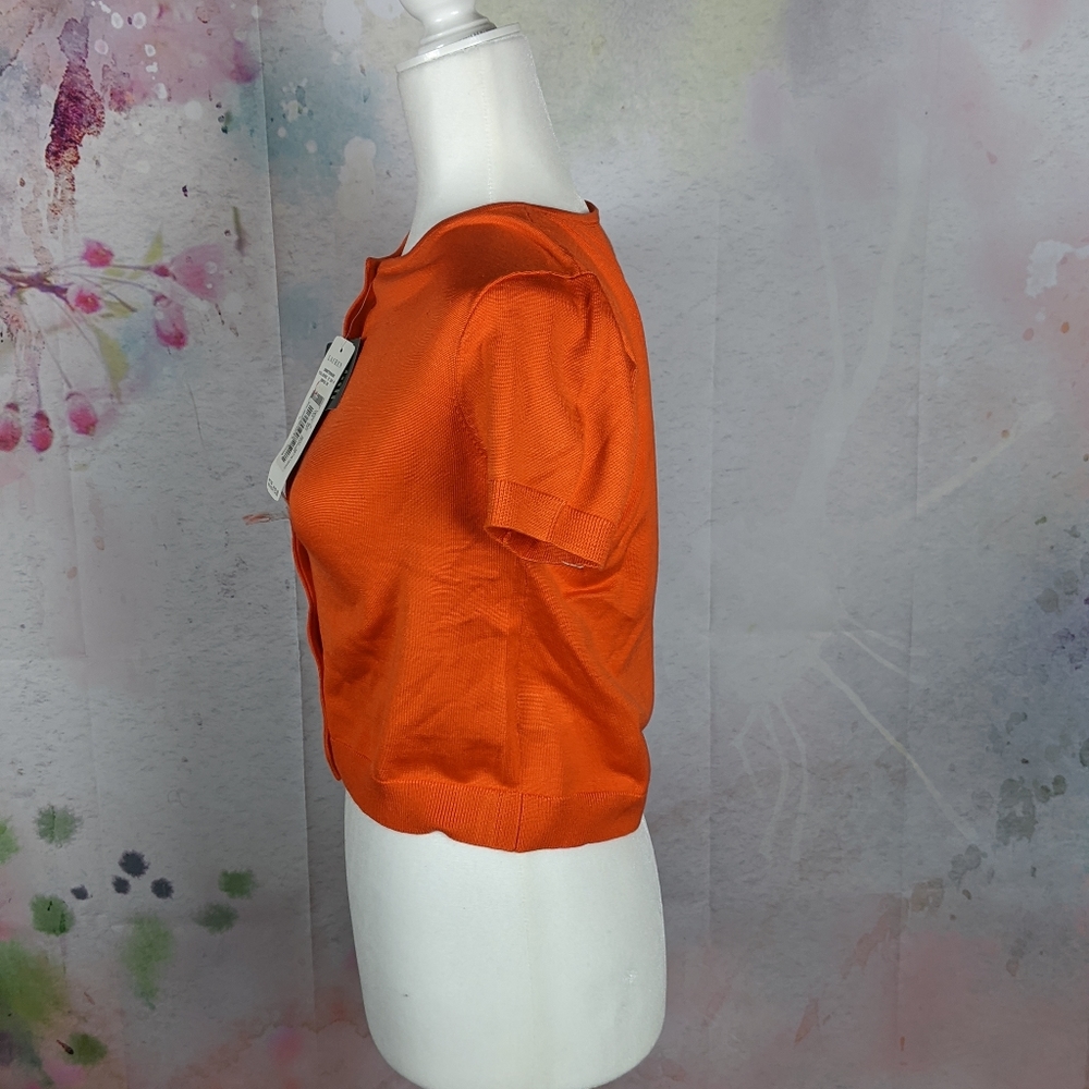 🆕Lauren Ralph Lauren Orange Cardigan Small - Picture 4 of 5